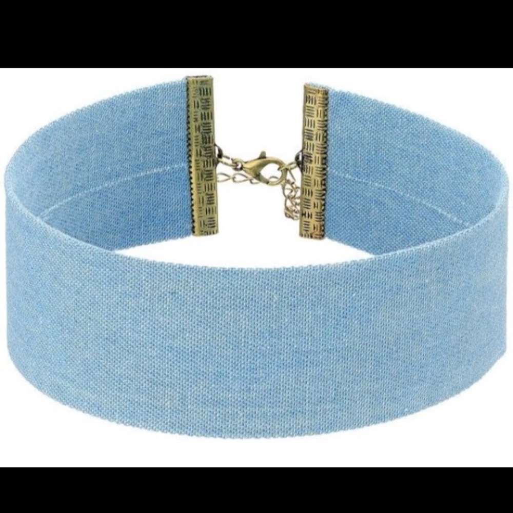 🆕Steve Madden acid wash denim choker necklace